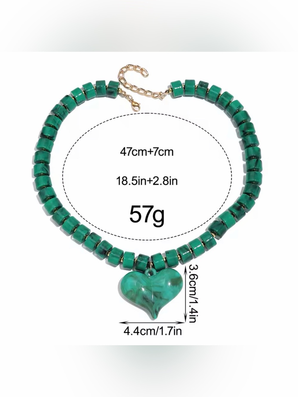 Anthropologie Green Heart Bead Pendant
Green Necklace - Picture 6 of 9
